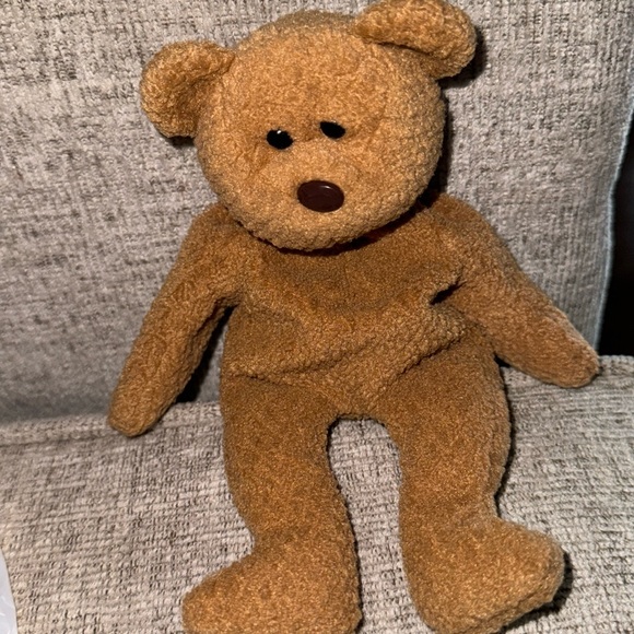 1993 1996 Retired Curly The Teddy Bear Ty Beanie Baby Plush no tag. - Picture 1 of 1